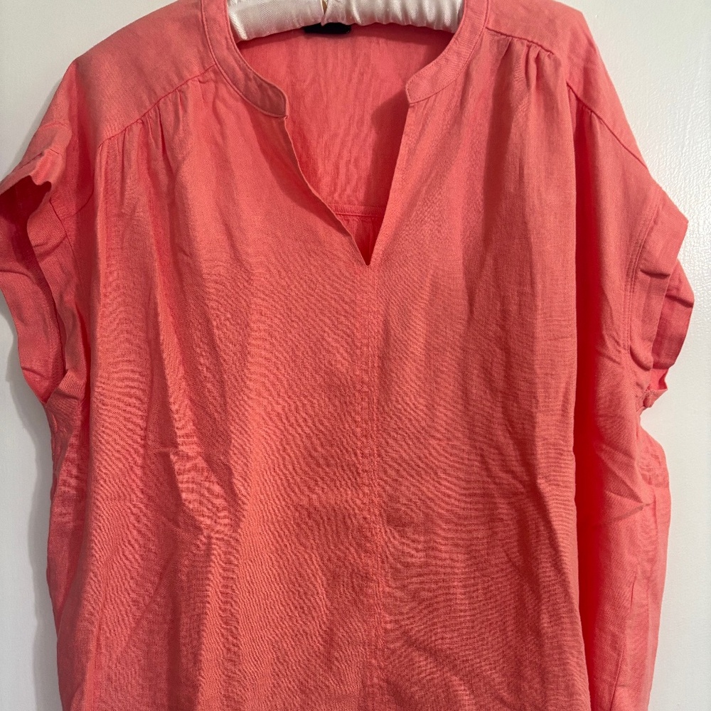 Perfect Spring Linen Shirt XXL in gorgeous Coral!  New, no tags.